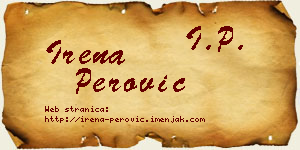 Irena Perović vizit kartica